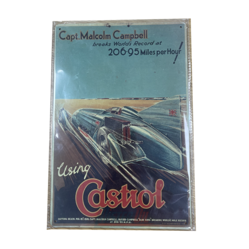 Castrol Enamel Plate Capt. Malcolm Campbell